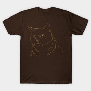 One line cat T-Shirt